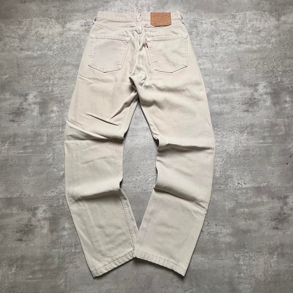 Levi's 501 XX Women Cream Vintage 90s Straight Leg Button Fly USA Made